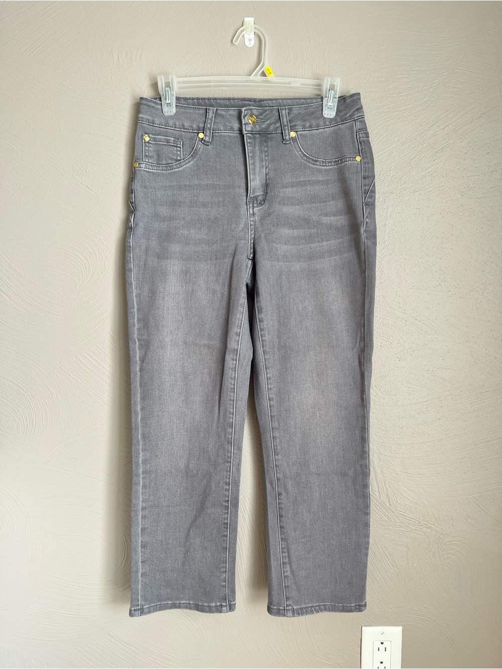 Iman Global Chic Perfect Fit 360 Slim Leg Gray Ankle Jeans